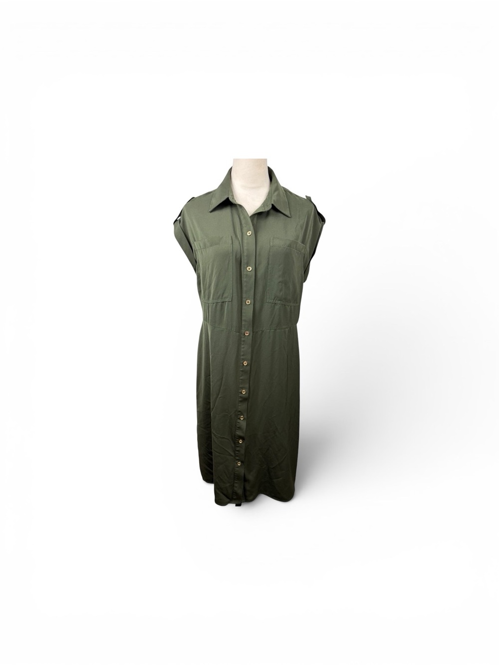 Michael Kors button front Olive Green dress size medium